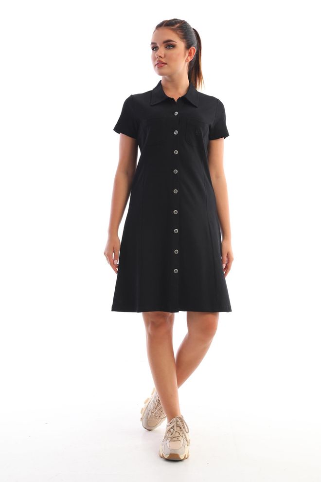 EDELLE فستان إيديل بلاك بايك بأزرار كاجوال ملابس بالجملة ربيع