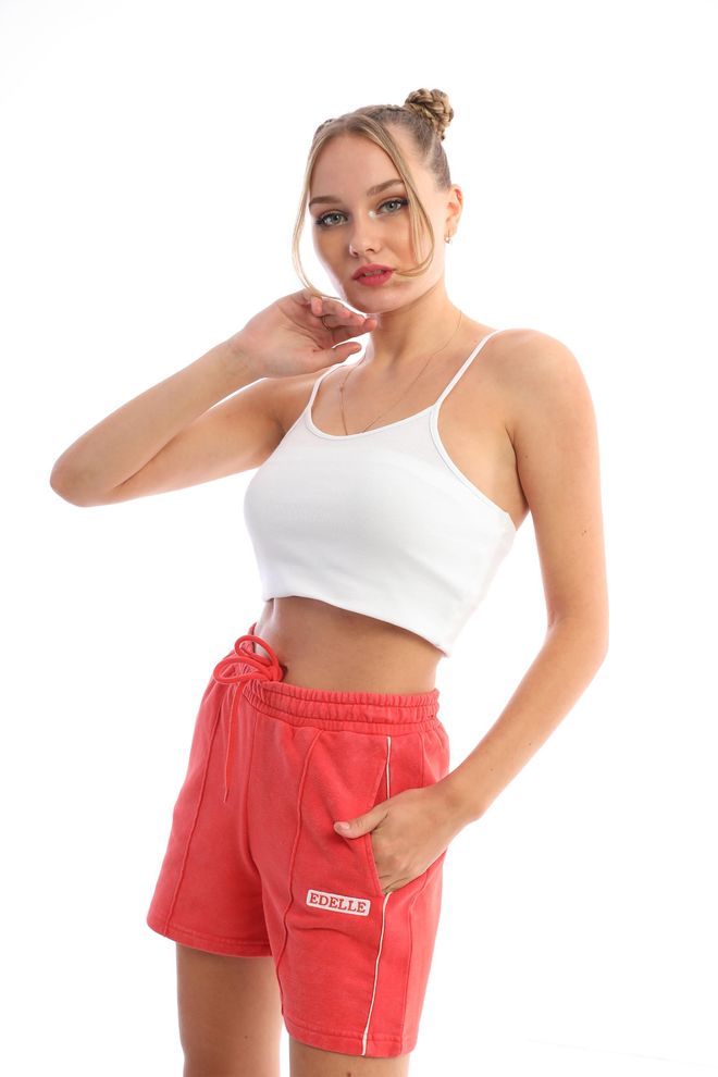 EDELLE Red Mini Women Shorts Wholesale Clothing Gym