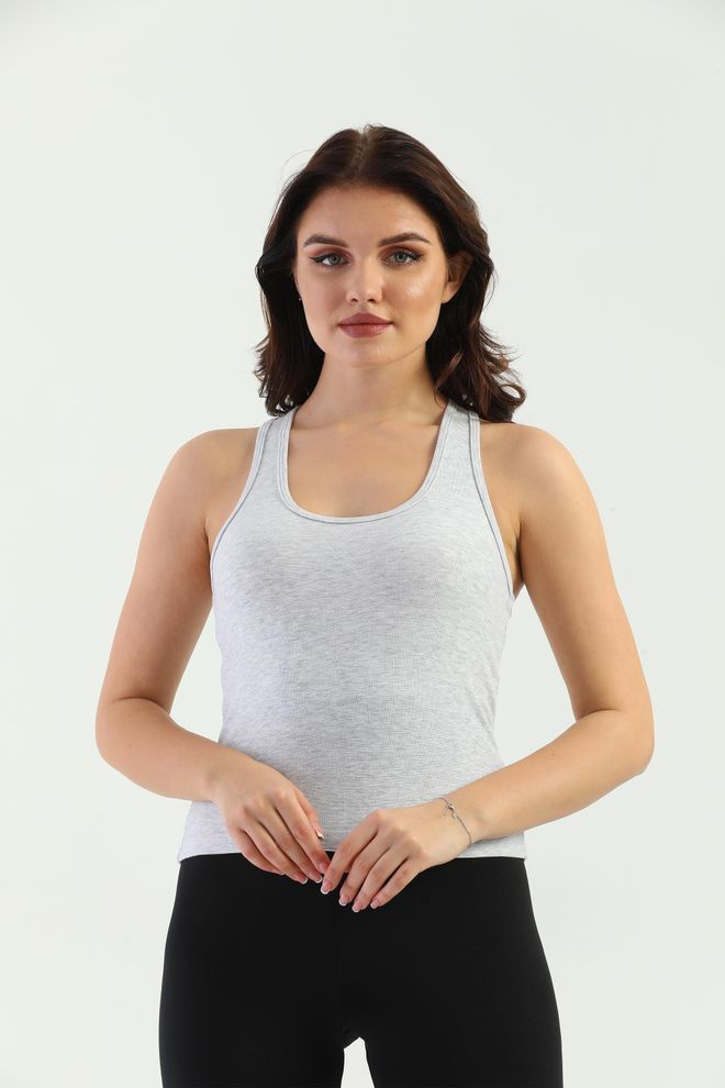 EDELLE Edelle Snow Melange Cross Strap Ribbon Women's Tank Top Wholesale Clothing 0