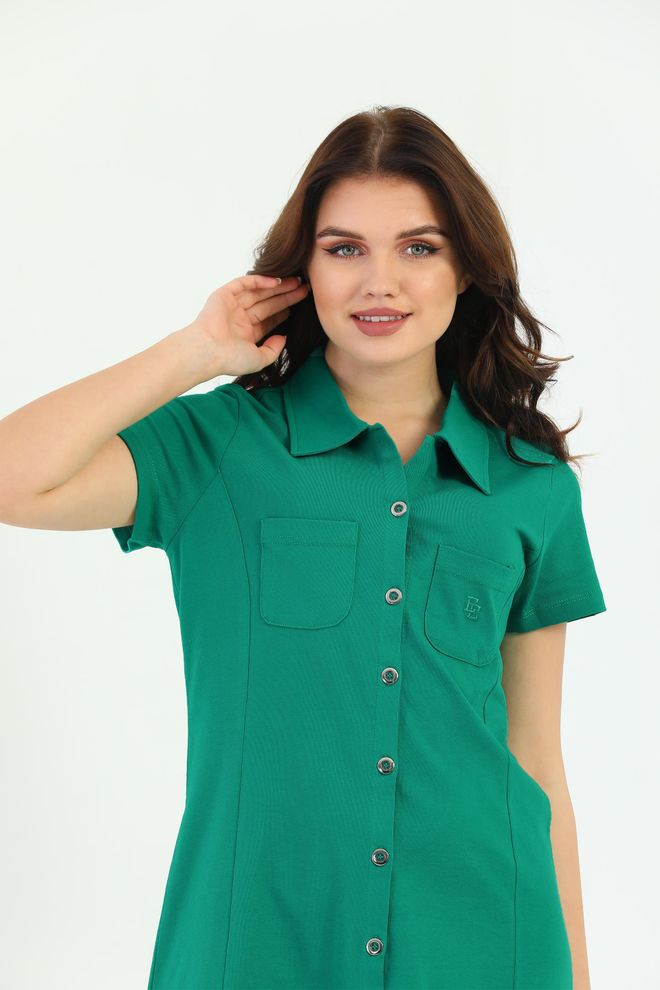 EDELLE فستان إيديل جرين بايك بأزرار كاجوال ملابس بالجملة 4