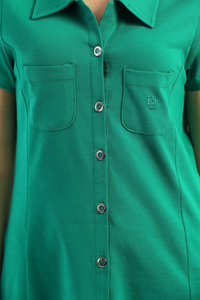 EDELLE فستان إيديل جرين بايك بأزرار كاجوال ملابس بالجملة 5