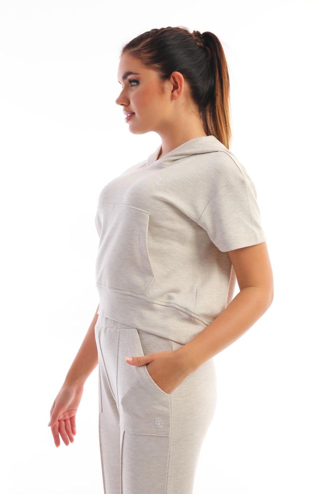 EDELLE Tuta Da Ginnastica In Felpa Con Cappuccio A Maniche Corte Abbigliamento all'ingrosso Palestra