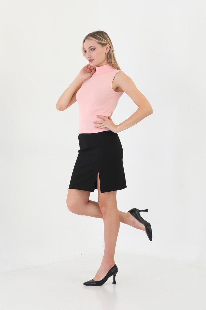 EDELLE “Edelle Salmon Turtleneck” Nulinėmis Rankovėmis Briaunota Palaidinė Didmeninė prekyba drabužiais Kokteilinė