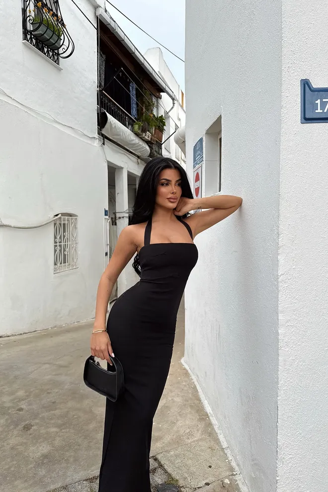 EYYO ATELIER Vestido Elroya Negro Ropa al por mayor Formal