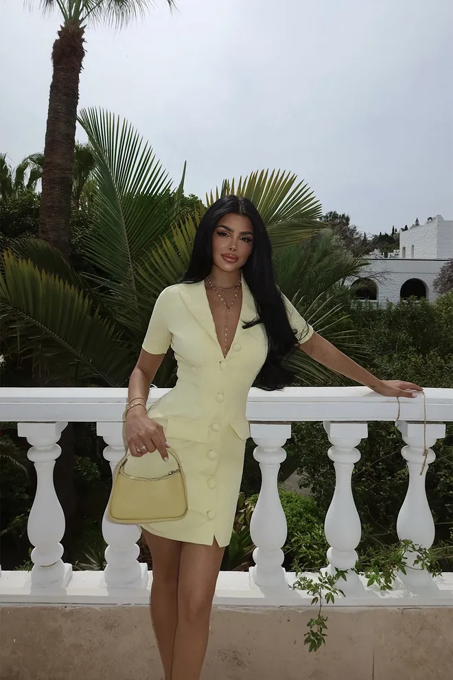 Ilia Yellow Lady Mini Dress Wholesale Clothing Spring