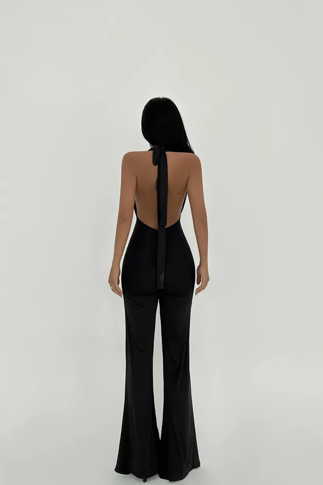 EYYO ATELIER Macacão Preto Maly Roupas por atacado Noite