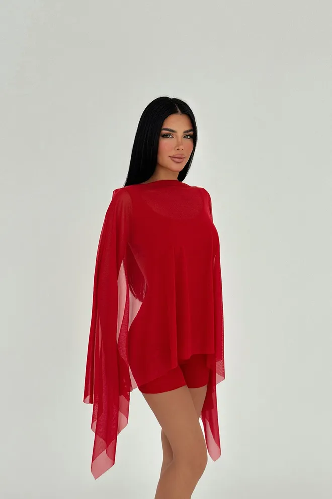 EYYO ATELIER Red Basic Jumpsuit Wholesale Clothing Polyester