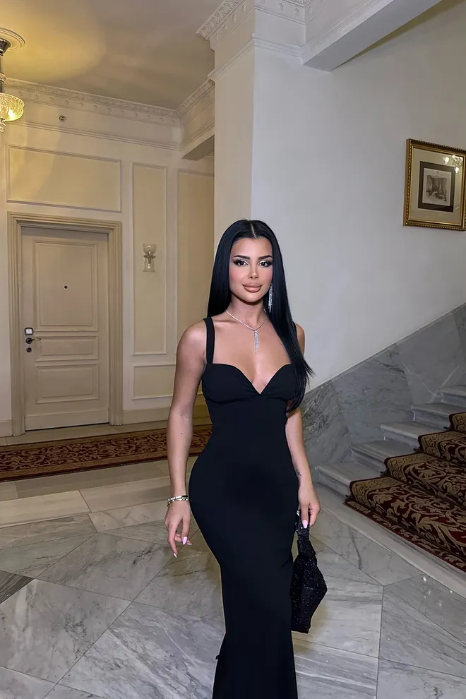 EYYO ATELIER Черное Платье На Бретелях Оптовая продажа одежды Лето