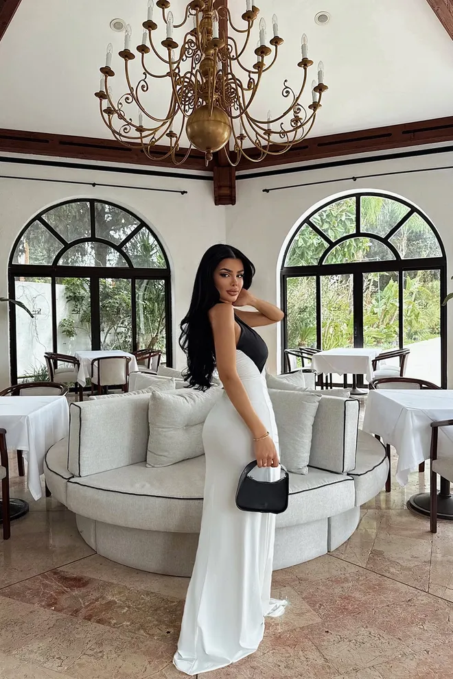 Ilia White Tie Long Dress Wholesale Clothing Formal