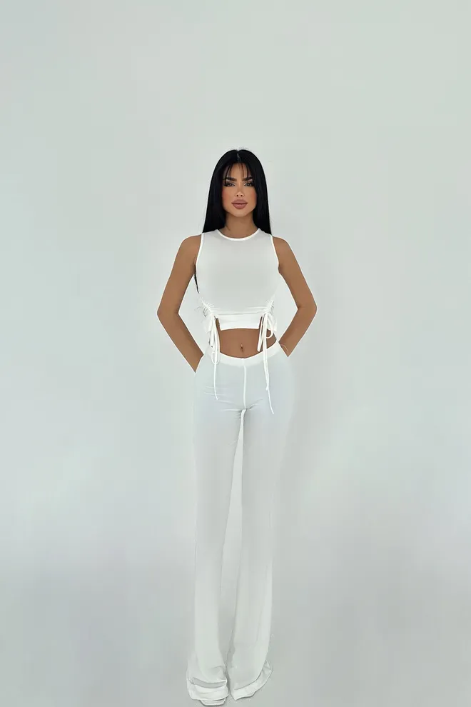 EYYO ATELIER Terno De Calça Branca Roupas por atacado Elegante