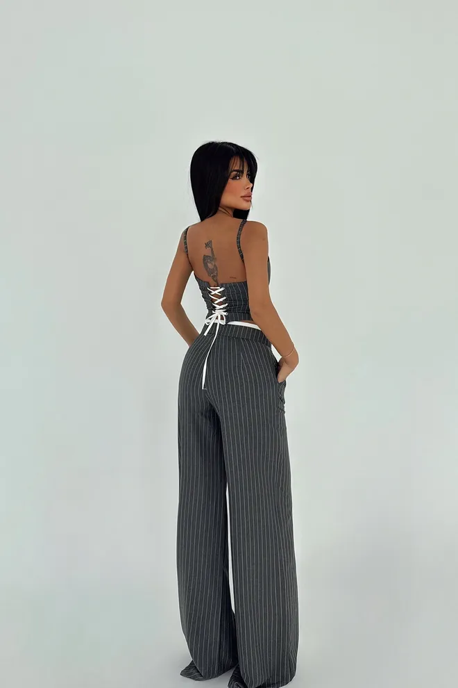 EYYO ATELIER Costum De Pantaloni Gri Îmbrăcăminte cu ridicata Zi de naștere