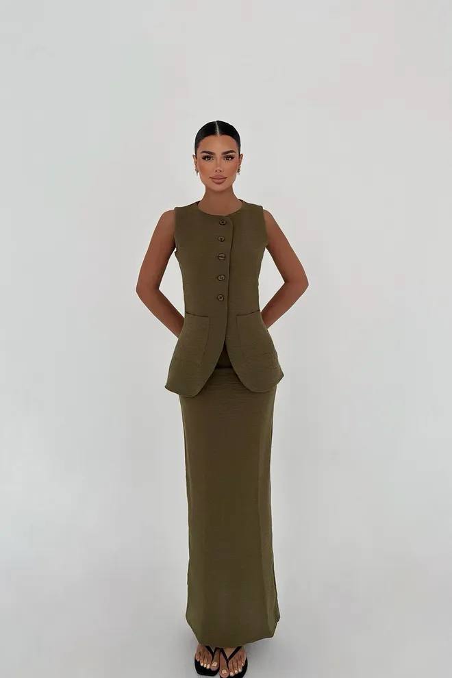 EYYO ATELIER Groen Rokpak Groothandel Kleding Elegant