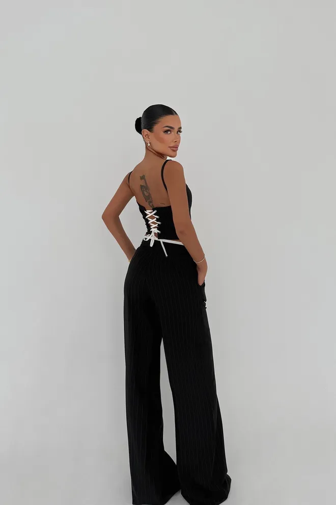 EYYO ATELIER Terno De Calça Preto Roupas por atacado Primavera