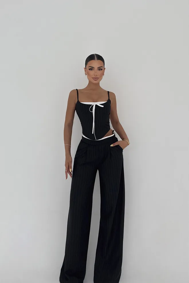 EYYO ATELIER Terno De Calça Preto Roupas por atacado Elegante