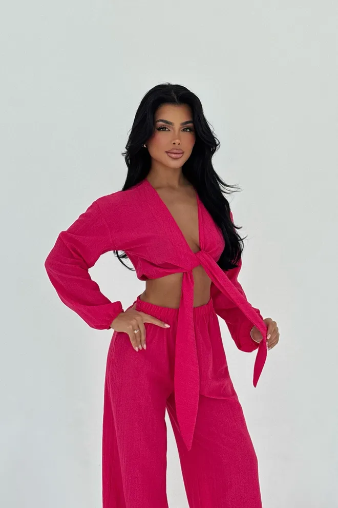 EYYO ATELIER Costum Fuchsia Adelina Legat Îmbrăcăminte cu ridicata Poliester