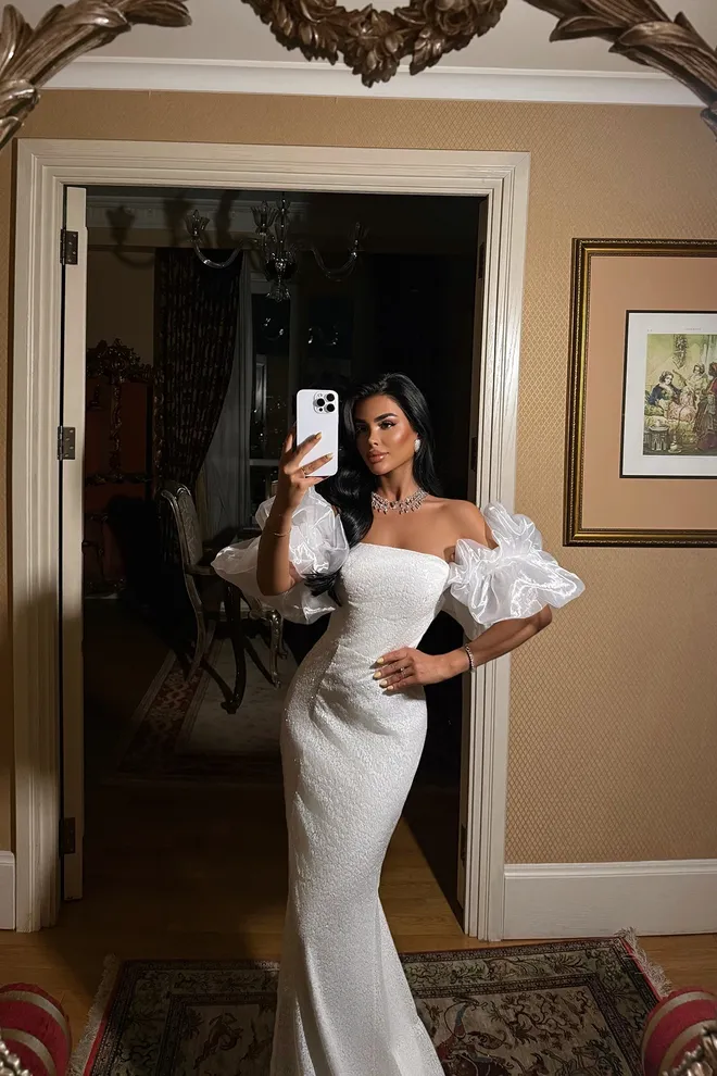 EYYO ATELIER Beyaz Zarif Straplez Bodycon Elbise Toptan Giyim Seksi