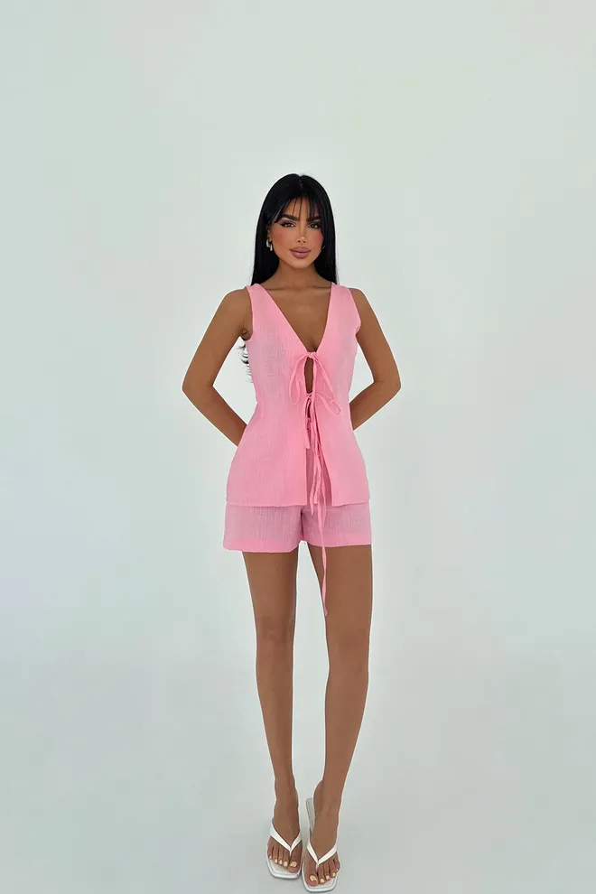 EYYO ATELIER Set Rosa Lässig Sexy Elegant Großhandelskleidung Lässig