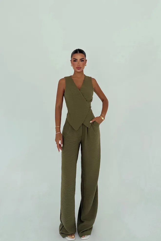 EYYO ATELIER Σετ Χακί Κομψό Επίσημο Casual Χονδρικό εμπόριο ενδυμάτων Casual