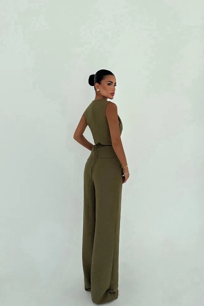 EYYO ATELIER Set Khaki Elegant Formal Lässig Großhandelskleidung Arbeit