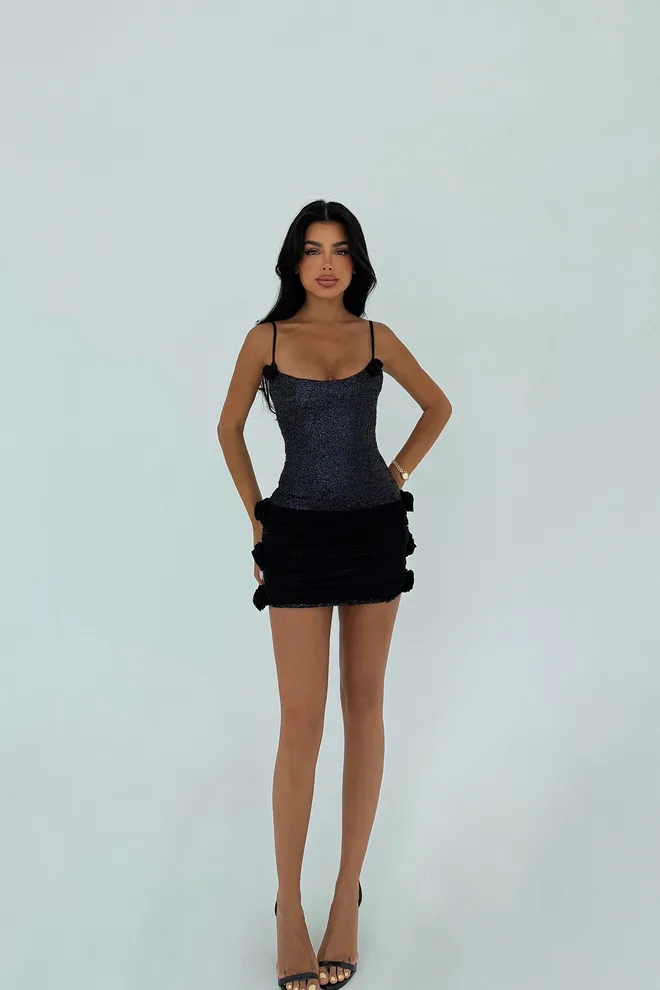 EYYO ATELIER Black Sexy Elegant Glam Bodycon Mini Dress Wholesale Clothing Sexy