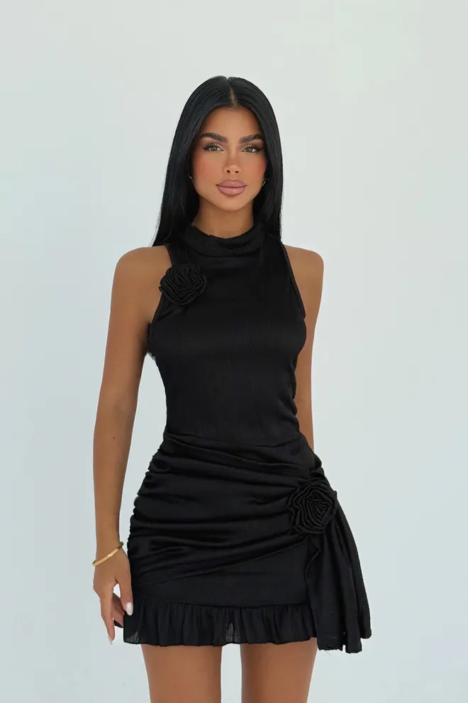 EYYO ATELIER Black Sexy Elegant Bodycon Dress Wholesale Clothing Vintage