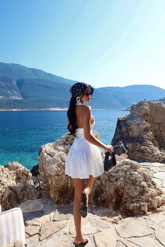 EYYO ATELIER White Sexy Casual Elegant Vintage Retro Formal Dress Wholesale Clothing Vintage