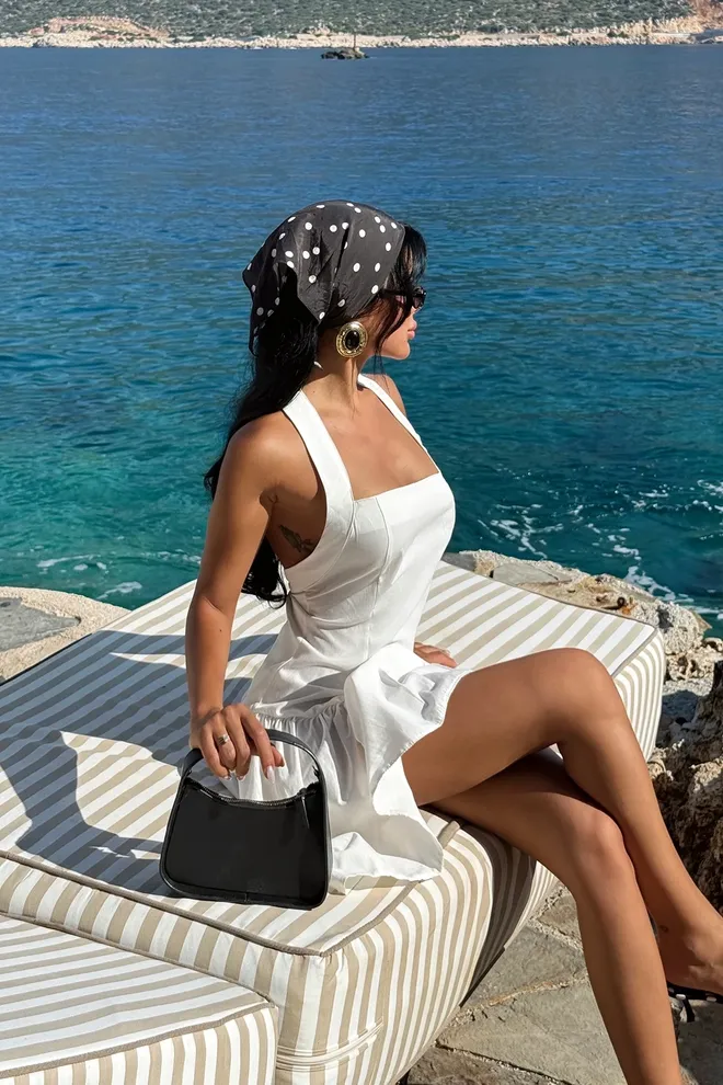 EYYO ATELIER White Sexy Casual Elegant Vintage Retro Formal Dress Wholesale Clothing Beach