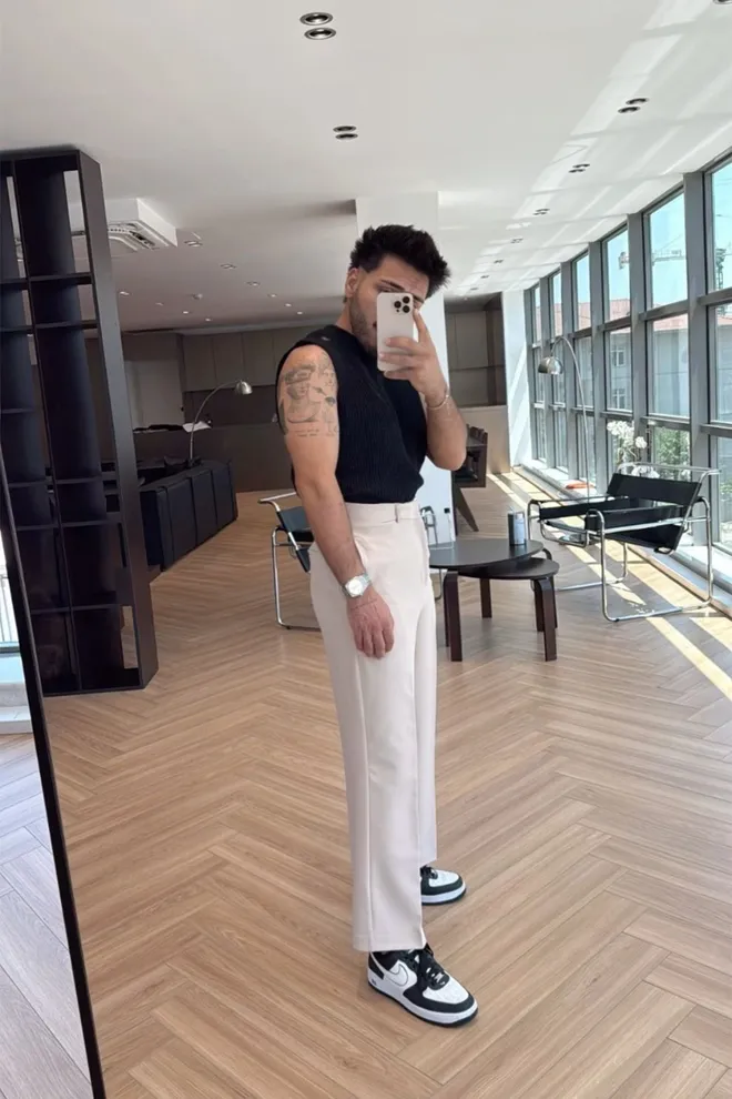 EYYO ATELIER Beige Chinos Pants – Elegant Straight Leg High Waist Wholesale Clothing Formal