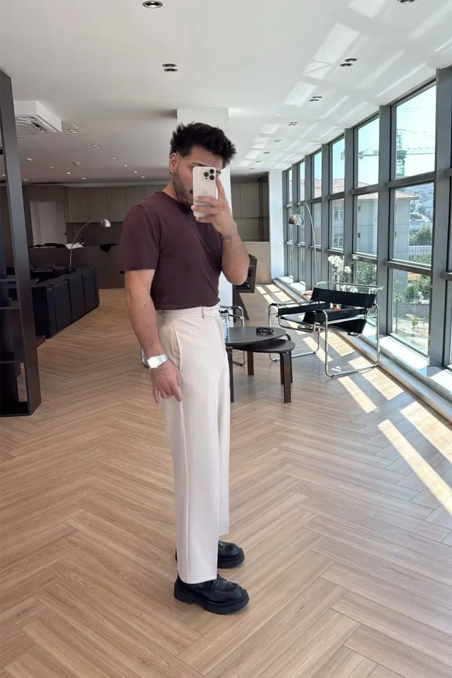 EYYO ATELIER Beige Chinos Pants – Elegant Straight Leg High Waist Wholesale Clothing Spring