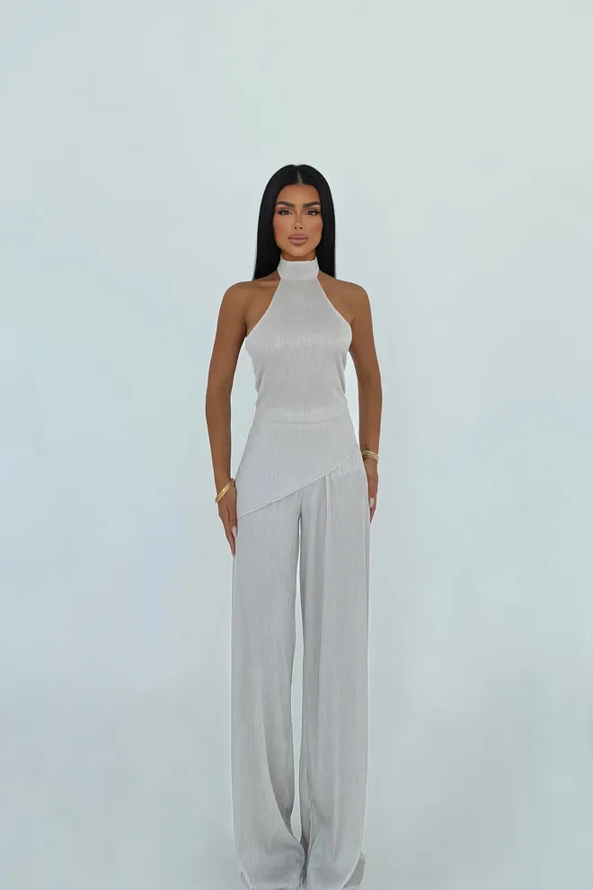 EYYO ATELIER Grey Sexy Elegant Formal Set Wholesale Clothing Sexy