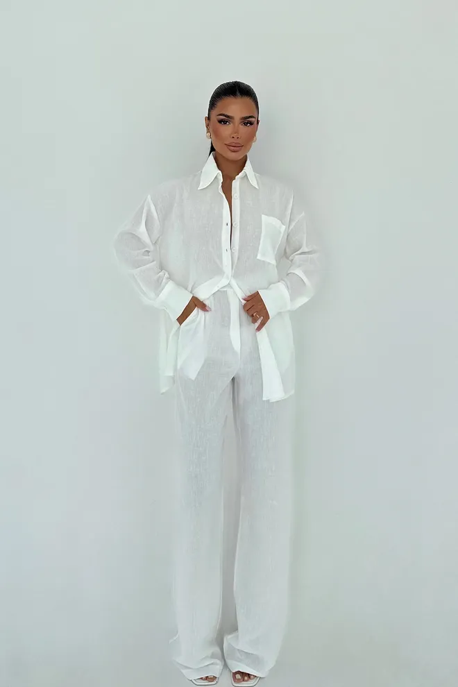 EYYO ATELIER Λευκό Επίσημο Ταγέρ Με Oversized Εφαρμογή Χονδρικό εμπόριο ενδυμάτων Απλό