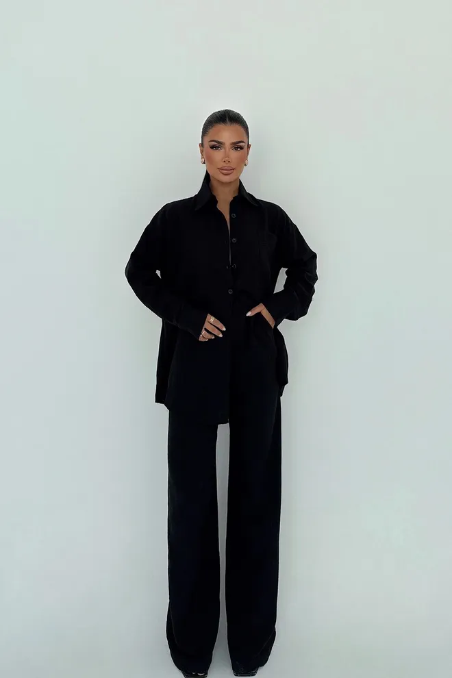 EYYO ATELIER Μαύρο Casual Κομψό Ταγέρ Χονδρικό εμπόριο ενδυμάτων Casual