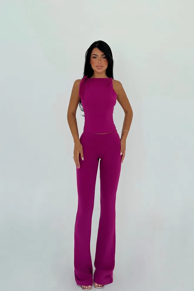 EYYO ATELIER Fuksija Eleganten Slim Fit Set Oblačila na debelo Ležerno