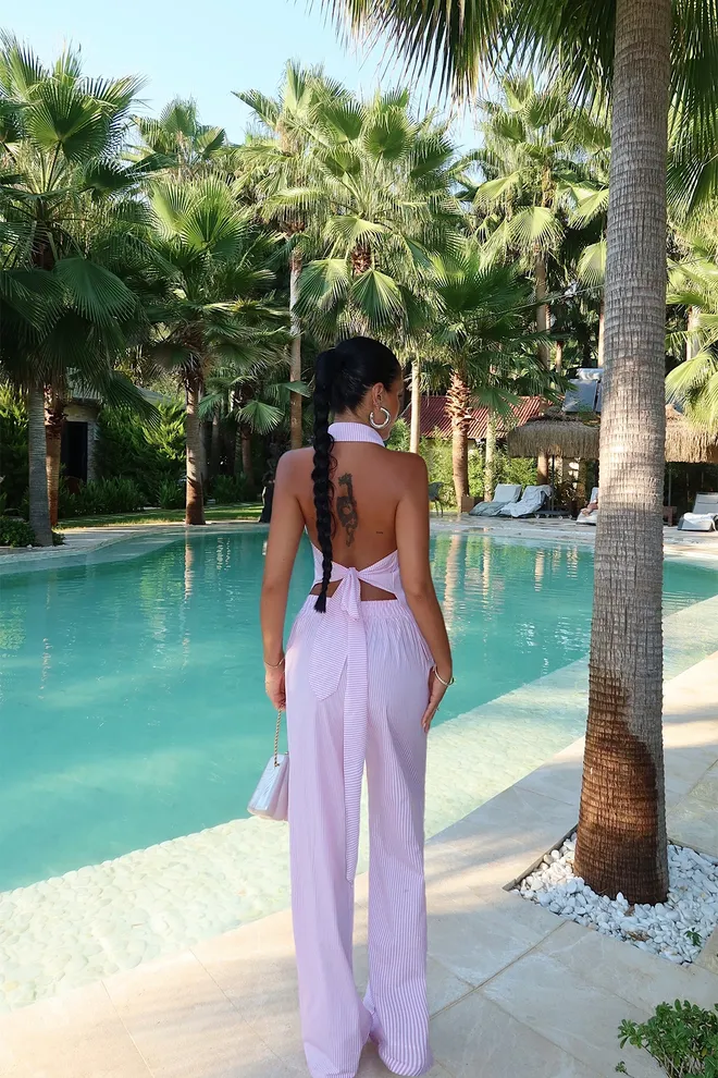 EYYO ATELIER Cor de rosa Casual Elegante Sensual Conjunto Roupas por atacado Sensual