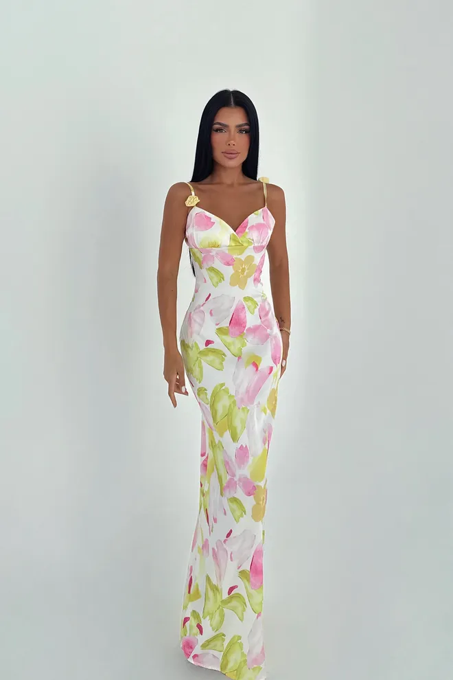 EYYO ATELIER Branco Sensual Elegante Glamoroso Slip Vestido Roupas por atacado 1