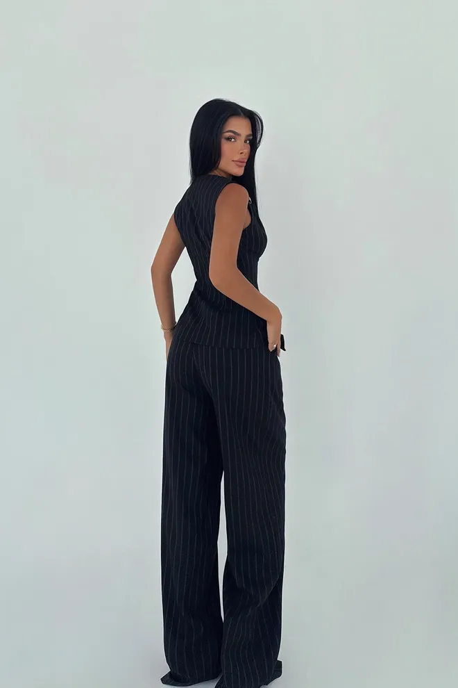 EYYO ATELIER Fato Preto Formal Elegante Sensual Roupas por atacado Trabalho