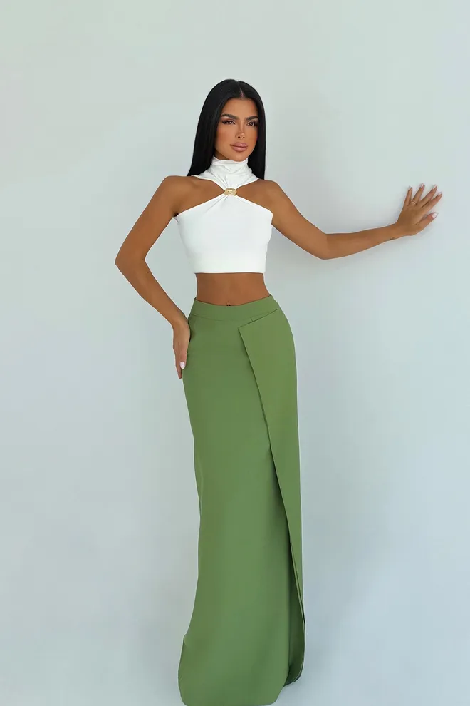 EYYO ATELIER Eleganten Formalen Seksi Zelena Maksi Krilo Ovitek Oblačila na debelo Seksi