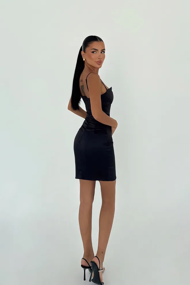 EYYO ATELIER Black Sexy Elegant Glam Bodycon Dress Wholesale Clothing Cocktail