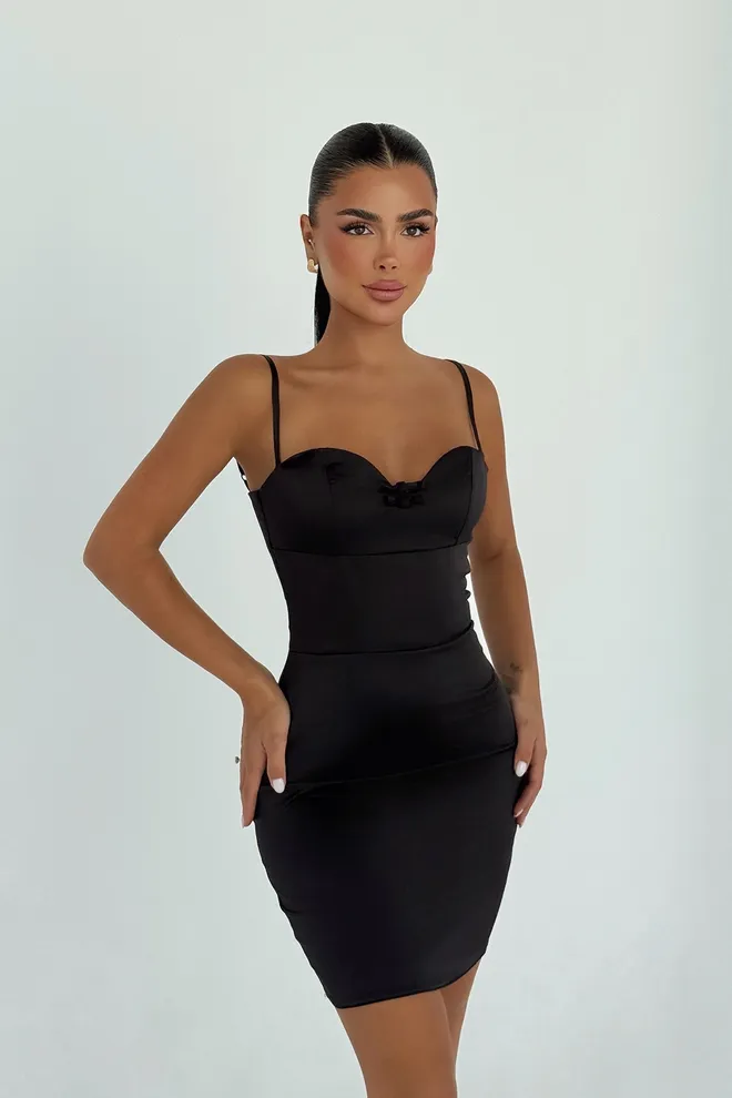EYYO ATELIER Black Sexy Elegant Glam Bodycon Dress Wholesale Clothing Sexy