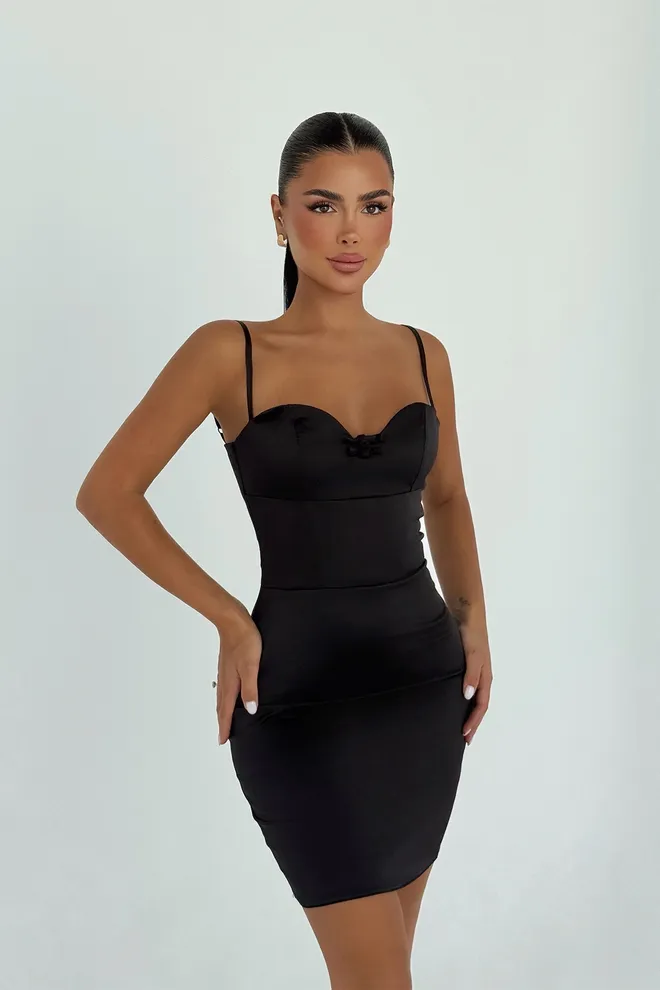 EYYO ATELIER Black Sexy Elegant Glam Bodycon Dress Wholesale Clothing 1