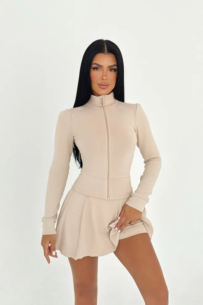 EYYO ATELIER Conjunto Beige Casual Deporte Sexy Ropa al por mayor Casual
