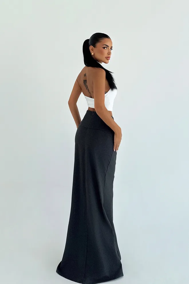 EYYO ATELIER Black Elegant Mermaid Maxi Skirt Wholesale Clothing Spring