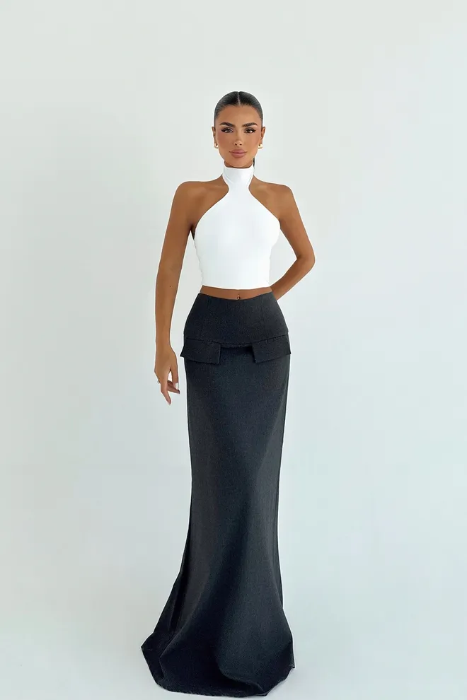 EYYO ATELIER Black Elegant Mermaid Maxi Skirt Wholesale Clothing Work