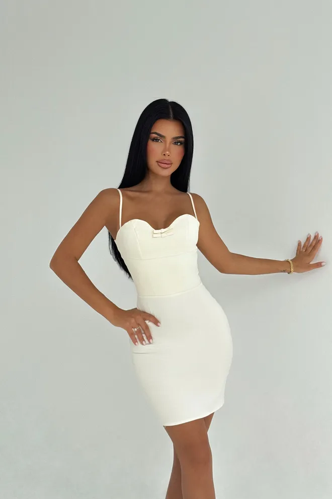 EYYO ATELIER White Sexy Elegant Bodycon Mini Dress Wholesale Clothing Sexy