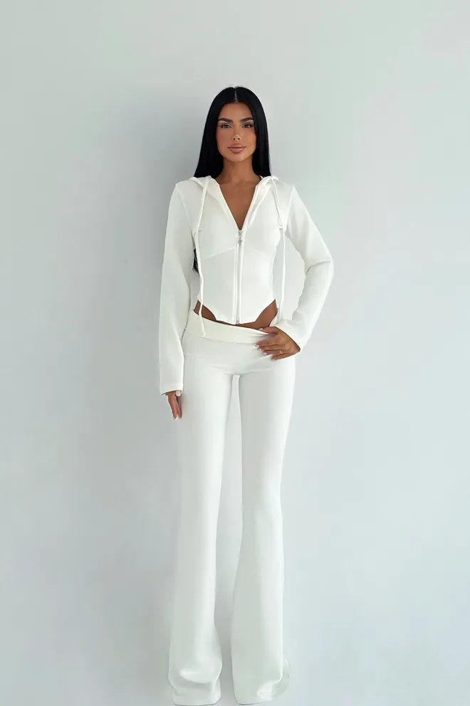 EYYO ATELIER Conjunto Blanco Slim Fit Deportivo Casual Sexy Ropa al por mayor Casual