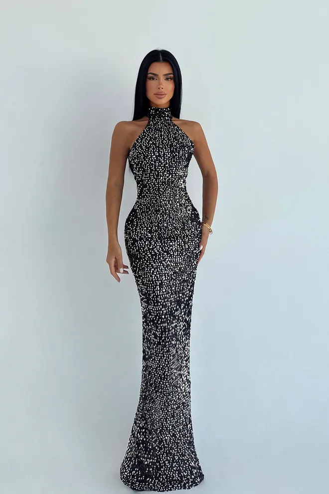 EYYO ATELIER Black Elegant Glam Sheath Dress Χονδρικό εμπόριο ενδυμάτων undefined