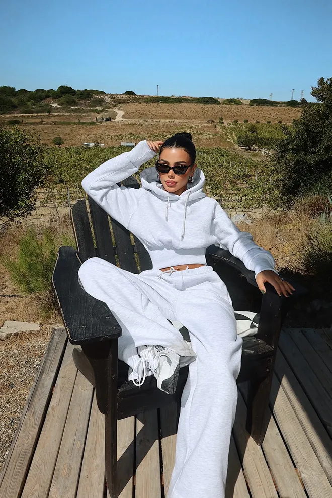 EYYO ATELIER Γκρι Αθλητική Φόρμα Με Μεγάλο Μέγεθος Για Casual Στυλ Χονδρικό εμπόριο ενδυμάτων Casual