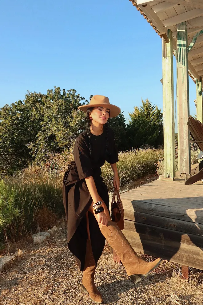 EYYO ATELIER Black Ethnic Fit & Flare Dress Wholesale Clothing Spring