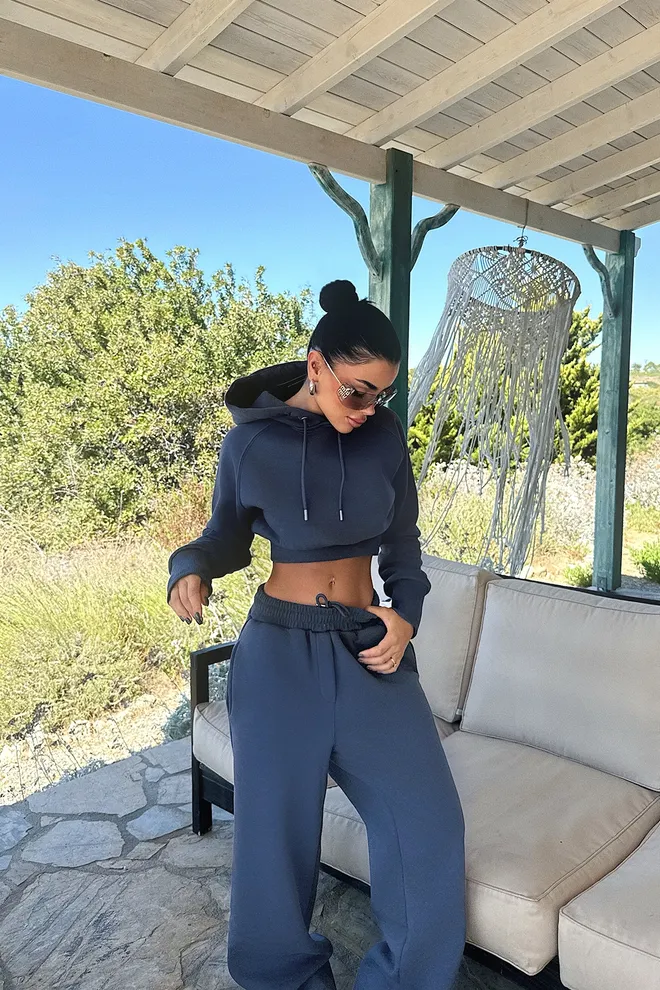 EYYO ATELIER Marineblau Trainingsanzug Lässiger Sportlicher Jogger Großhandelskleidung Frühling
