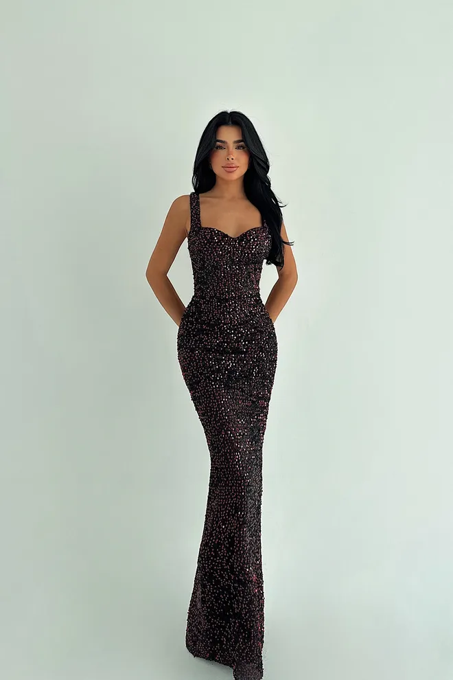 EYYO ATELIER Black Sexy Elegant Glam Formal Bodycon Dress Wholesale Clothing 1
